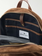 Bennett Winch - Leather-Trimmed Suede Backpack