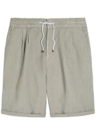 Brunello Cucinelli Bermuda Linen Shorts Khaki