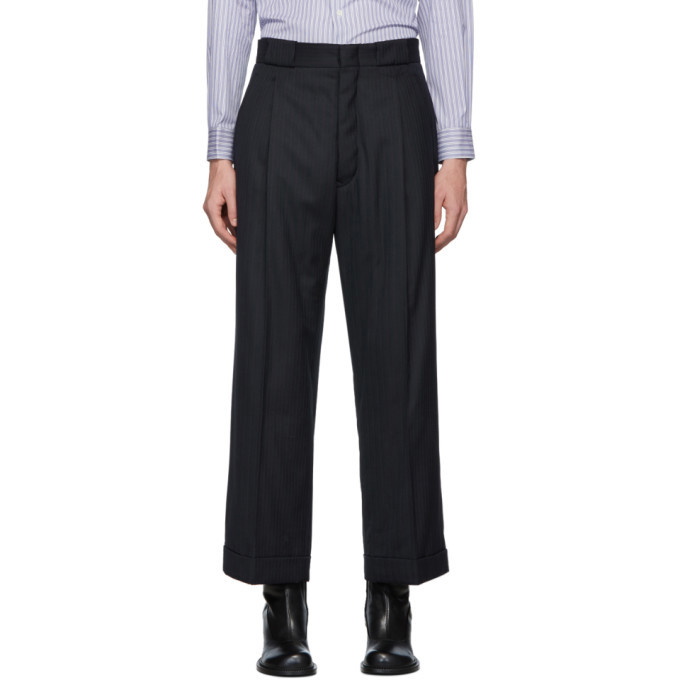 Photo: Maison Margiela Navy Stripe Tailoring Trousers