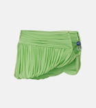 Christopher Esber Embellished draped jersey miniskirt