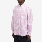 A Bathing Ape Men's Solid Camo Button Down Shirt in Pink