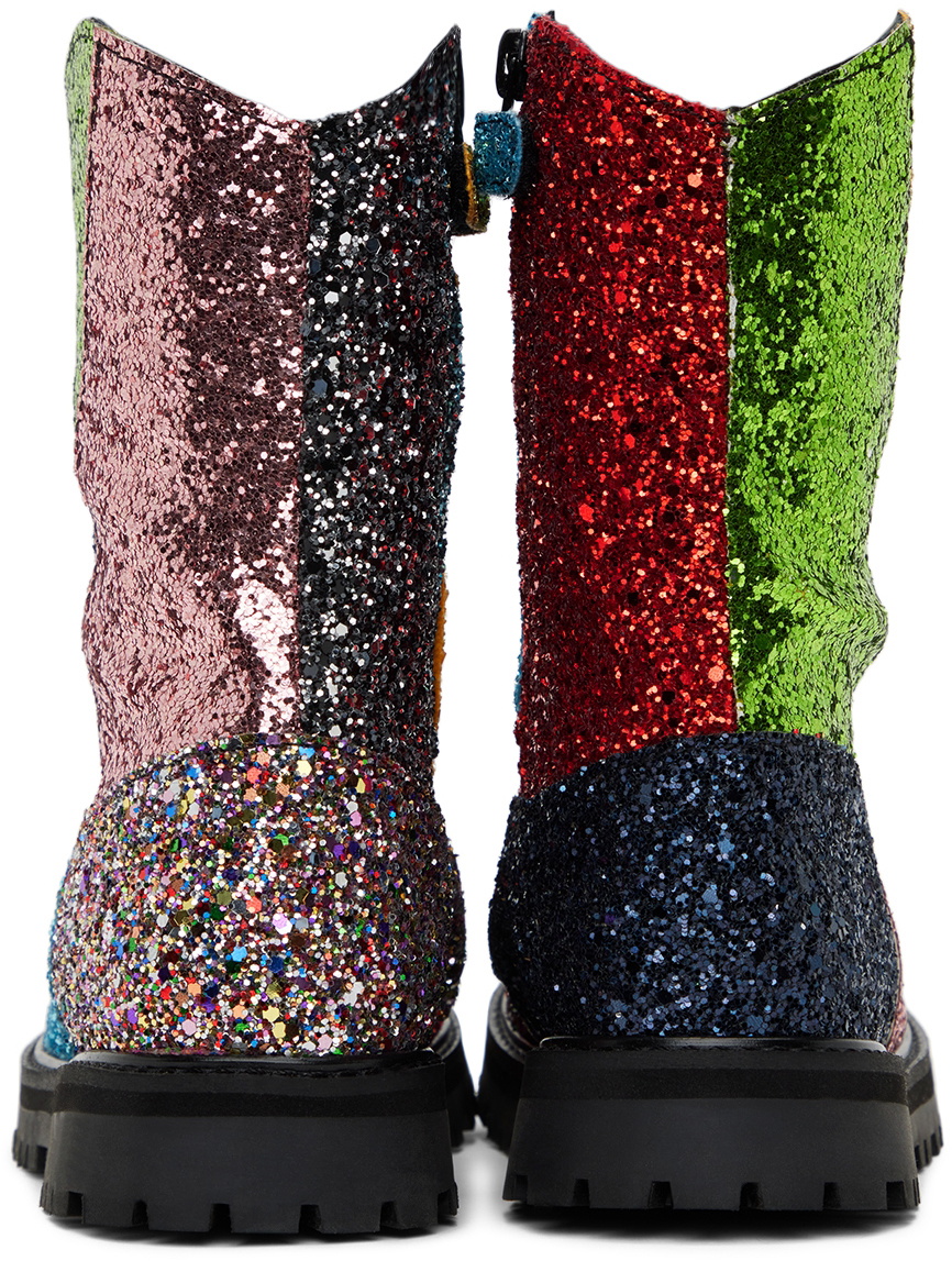 M'A Kids Kids Multicolor Glitter Patchwork Boots