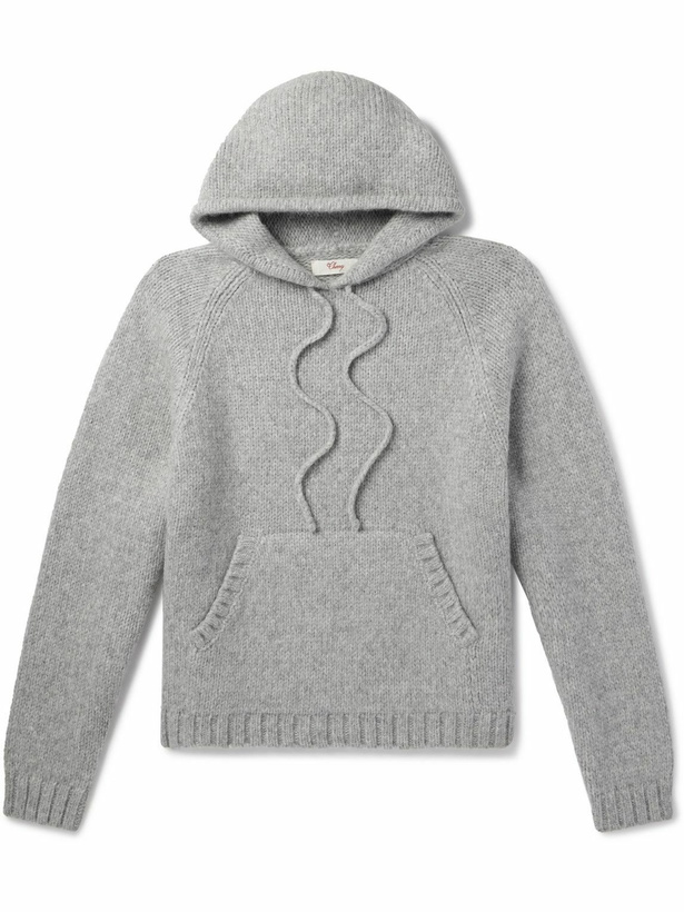 Photo: Cherry Los Angeles - Logo-Embroidered Alpaca-Blend Hoodie - Gray