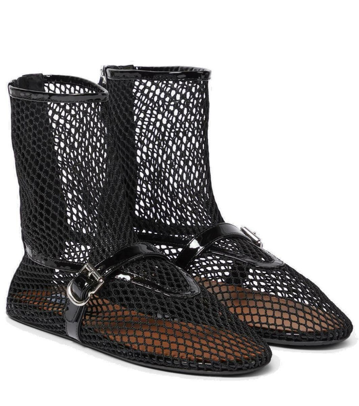 Photo: Alaïa Fishnet leather-trimmed ankle boots