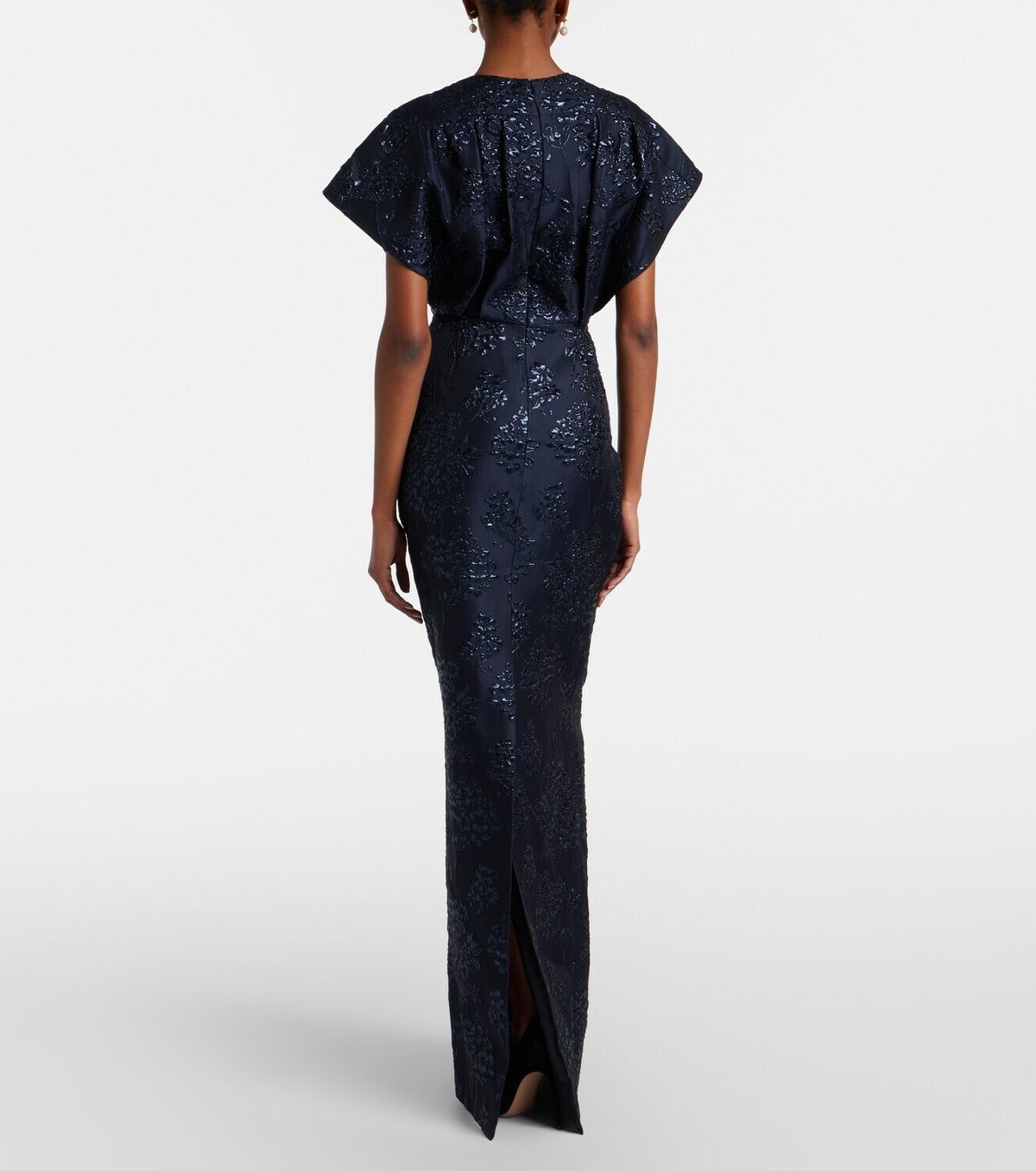 Carolina Herrera Fan floral jacquard gown