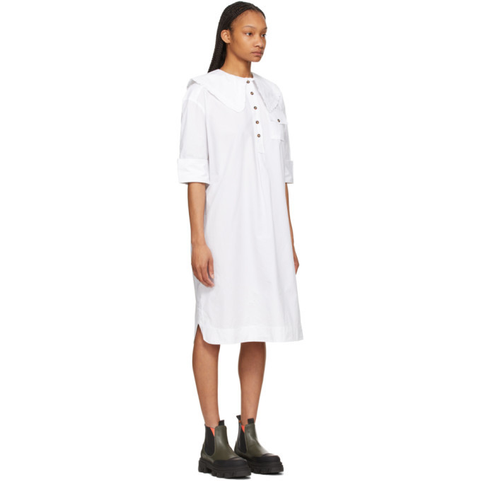 ganni white shirt dress GANNI White Poplin Oversized Shirt Dress GANNI