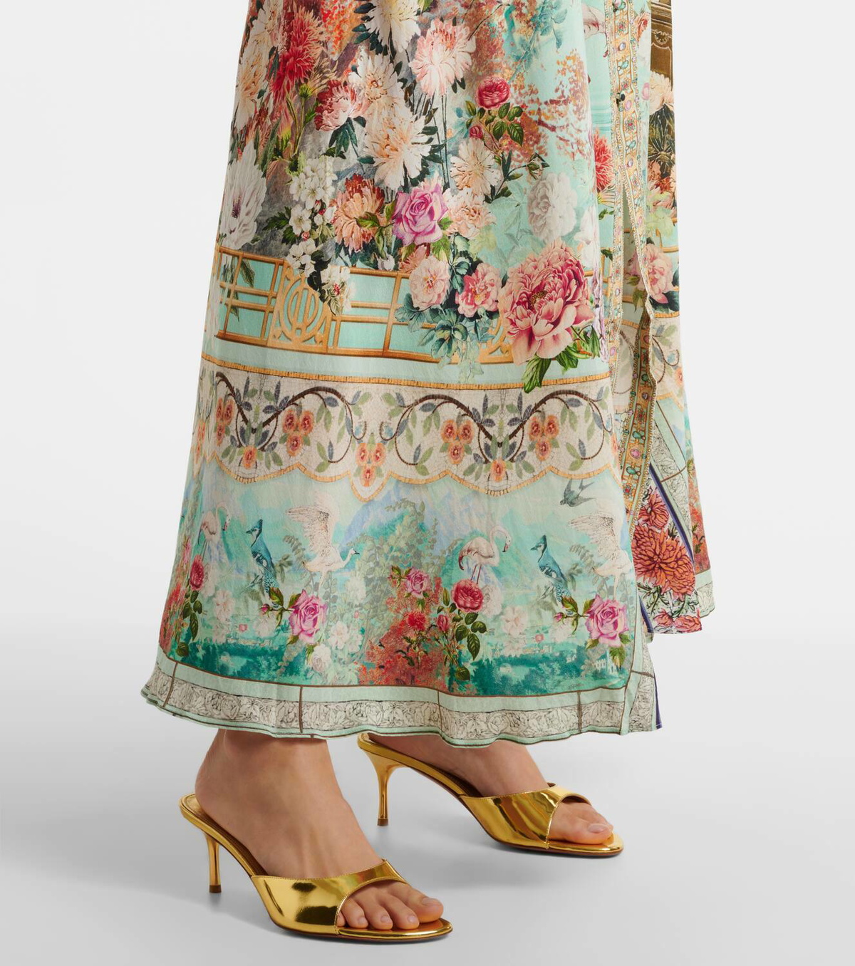 【Camilla】フローラル embellishedシルク maxiスカート Camilla Floral embellished silk maxi dress Camilla