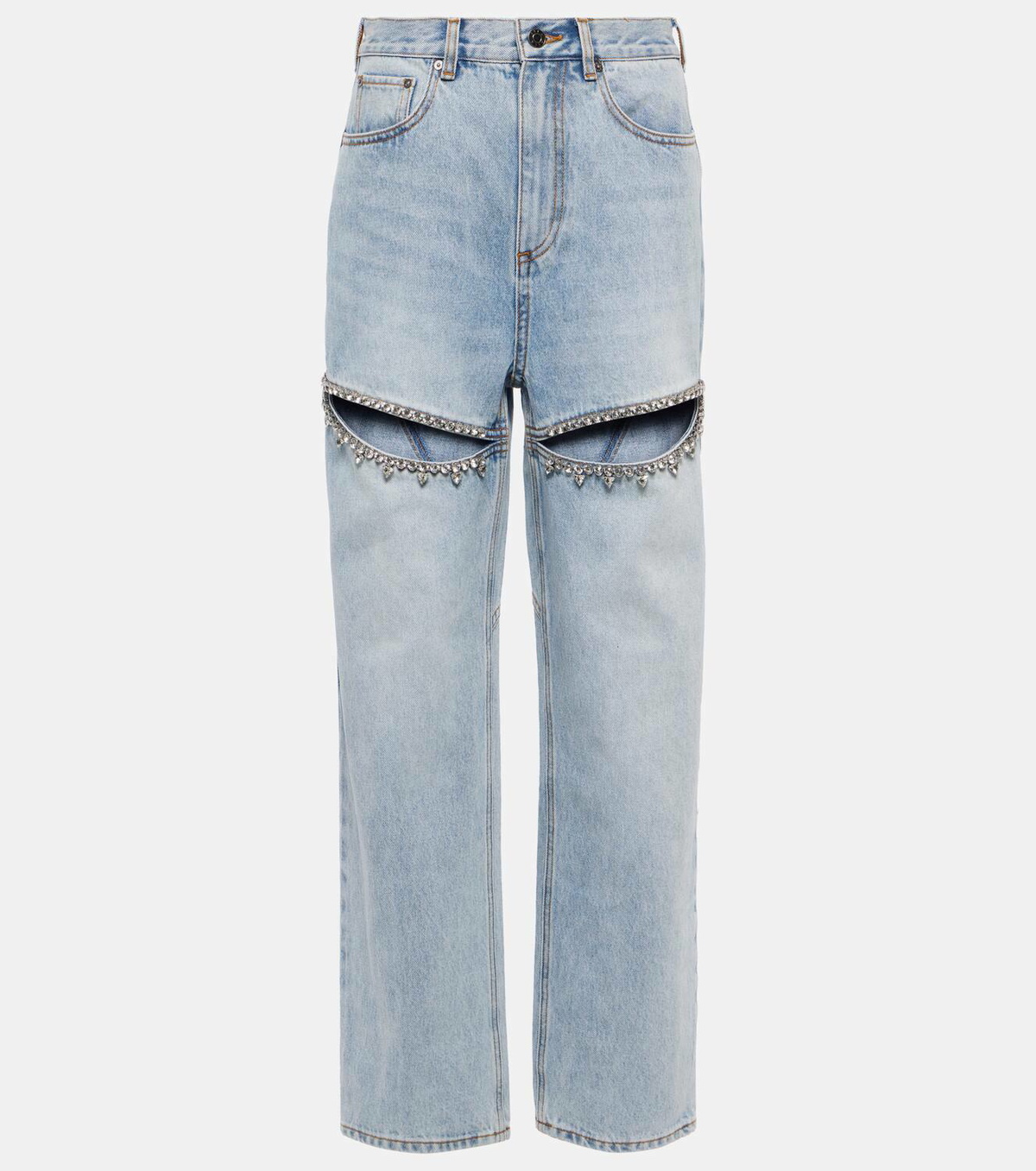 Area Crystal-embellished straight jeans AREA