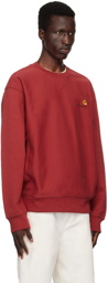 Carhartt Work In Progress Red American Script Sweatshirt