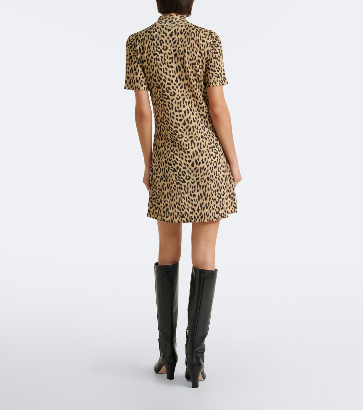 Rixo Kylie leopard-print wool sweater dress