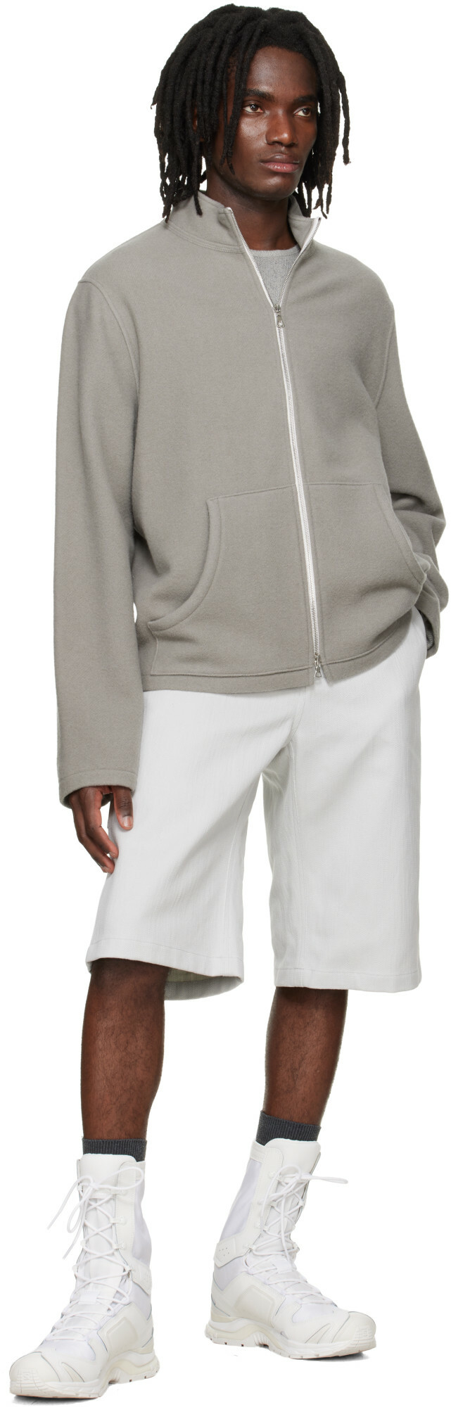 Rier Gray Fleece Full Zip Track Jacket