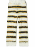 Marni - Straight-Leg Striped Mohair-Blend Drawstring Trousers - Multi