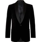 Favourbrook - Chaucer Satin-Trimmed Cotton-Velvet Tuxedo Jacket - Black