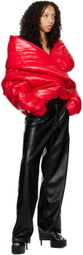Sia Arnika Red Oversized Collar Puffer Jacket