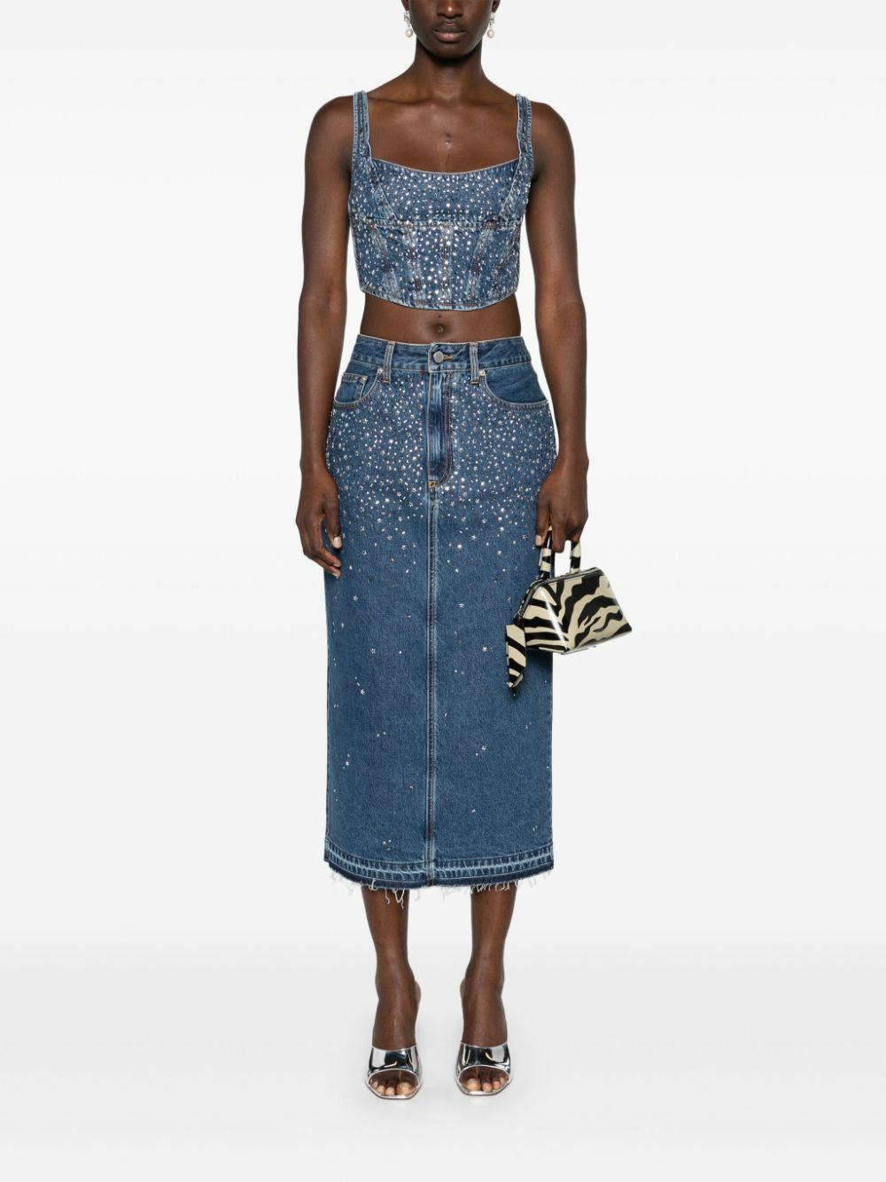 スカート Alessandra Rich Skirts Alessandra Rich Plaid Print Mini Skirt - Blue Skirts