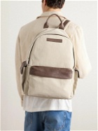 Brunello Cucinelli - Logo-Appliquéd Leather and Suede-Trimmed Canvas Backpack