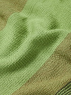 Beams Plus - Knitted Wool-Jacquard Polo Shirt - Green