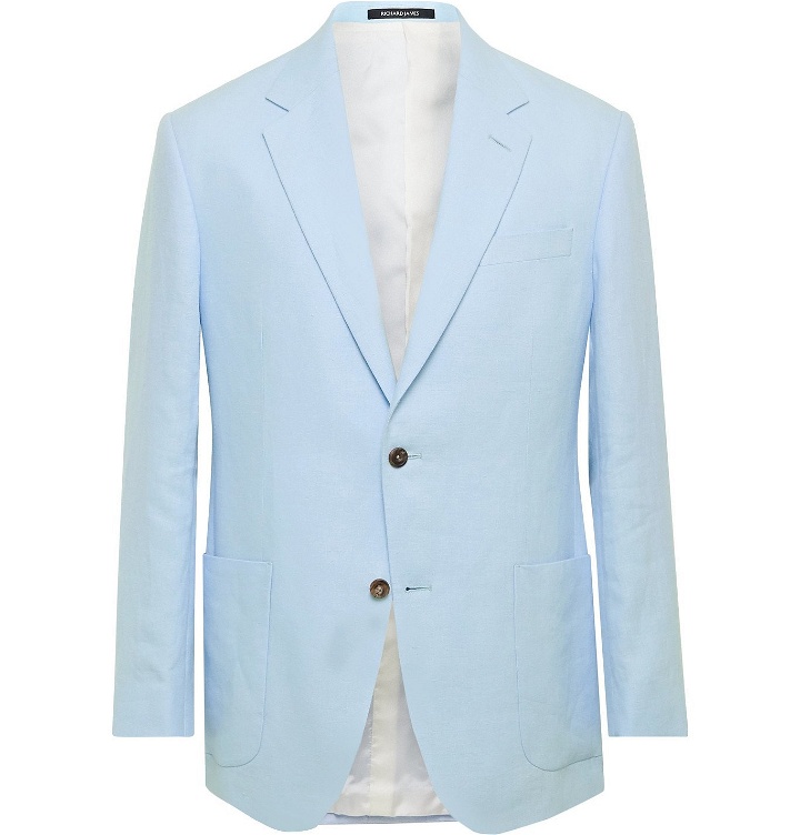 Photo: Richard James - Linen Suit Jacket - Blue