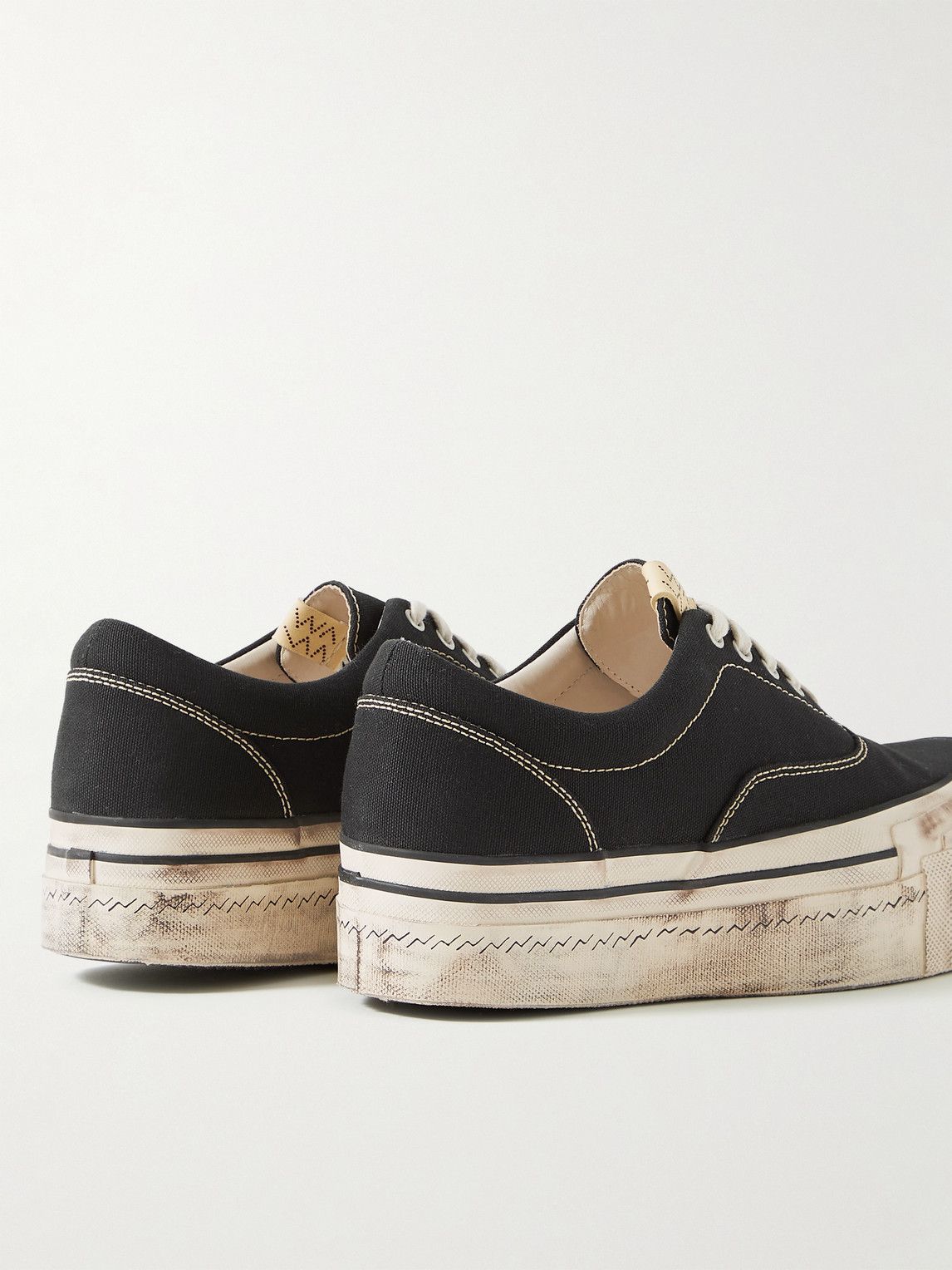 Visvim - Logan Deck II G.Patten Distressed Canvas Sneakers - Black 