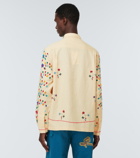 Bode - Beaded Trailing Blossom linen and cotton shirt