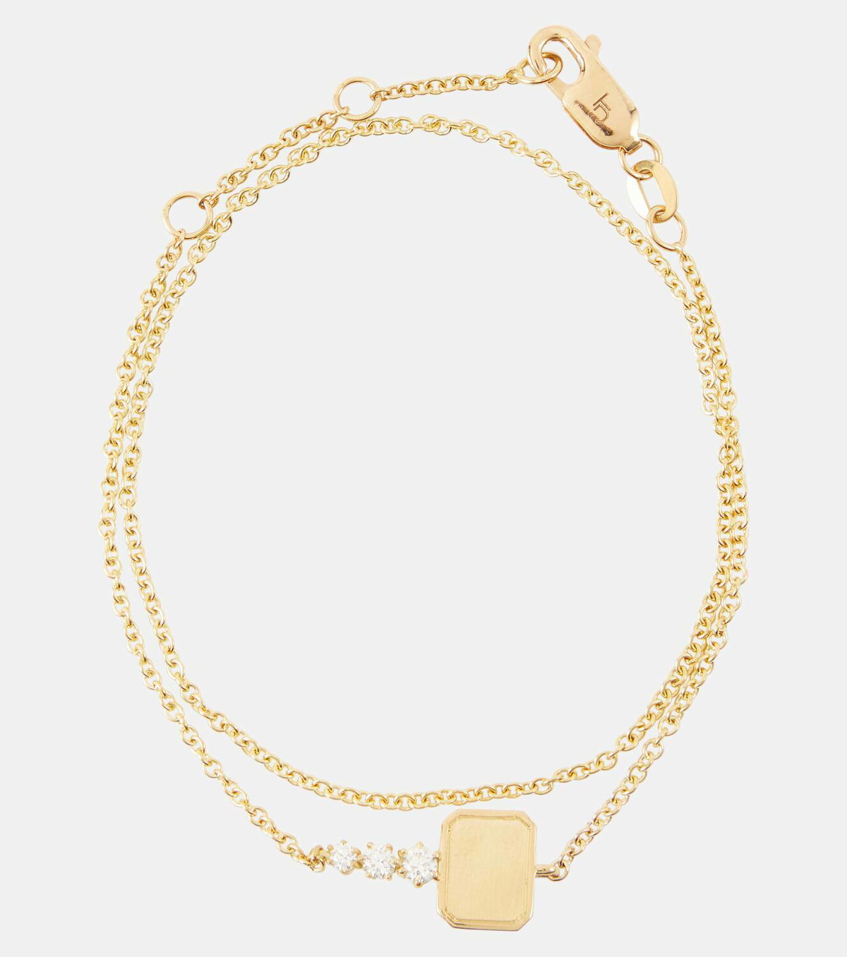 Jade Trau Catherine Mini 18kt gold necklace with diamonds