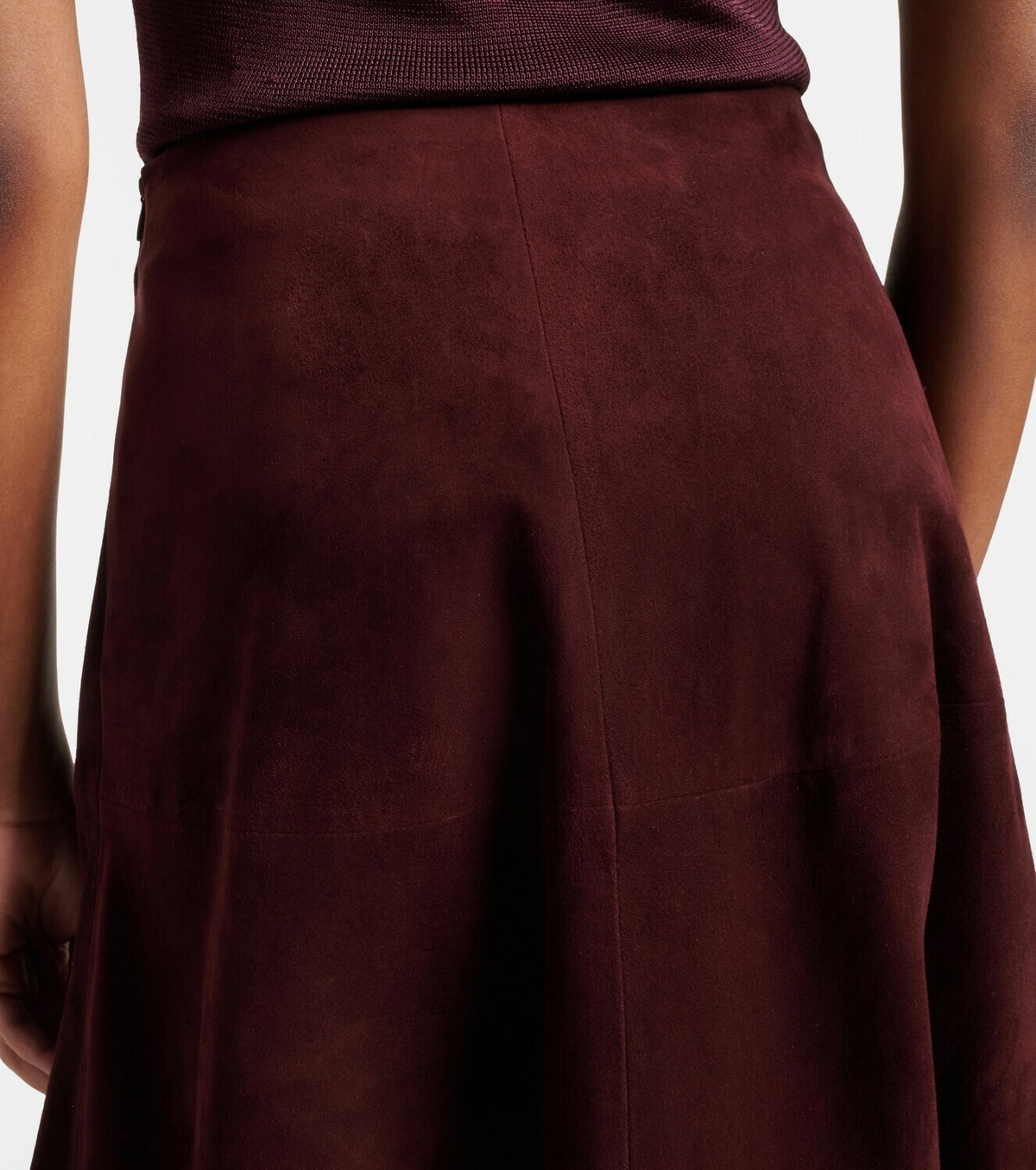 Nour Hammour Opera leather midi skirt