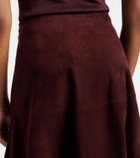 Nour Hammour Opera leather midi skirt
