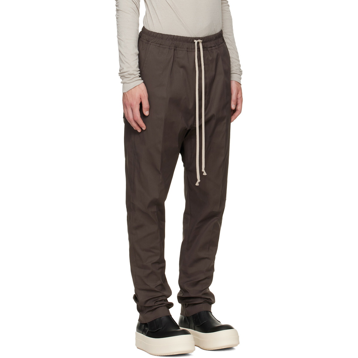 Rick Owens Gray Tower Drawstring Long Trousers