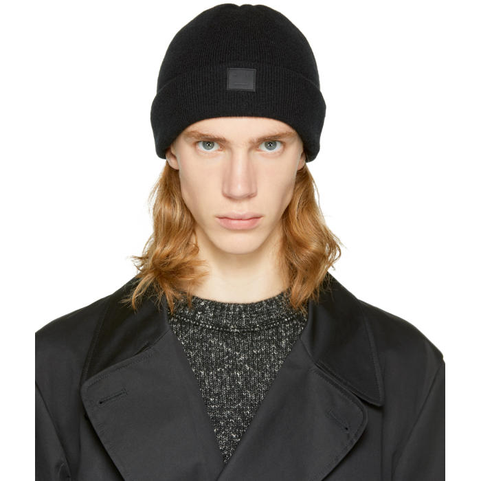 Acne Studios Black Knit Face Beanie Acne Studios