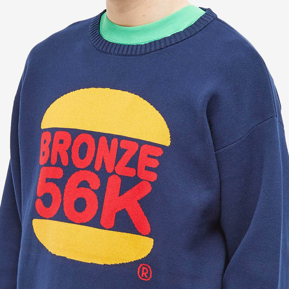 Bronze 56k Men's Burger Crew Knit in Navy Bronze 56k