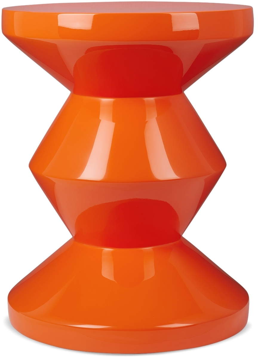 POLSPOTTEN Orange Zig Zag Stool