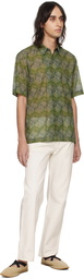 Dries Van Noten Green Graphic Shirt