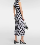 The Attico Zebra-print high-neck midi dress