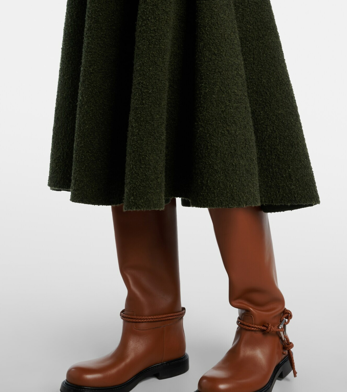 Bottega Veneta Knot bouclé midi skirt