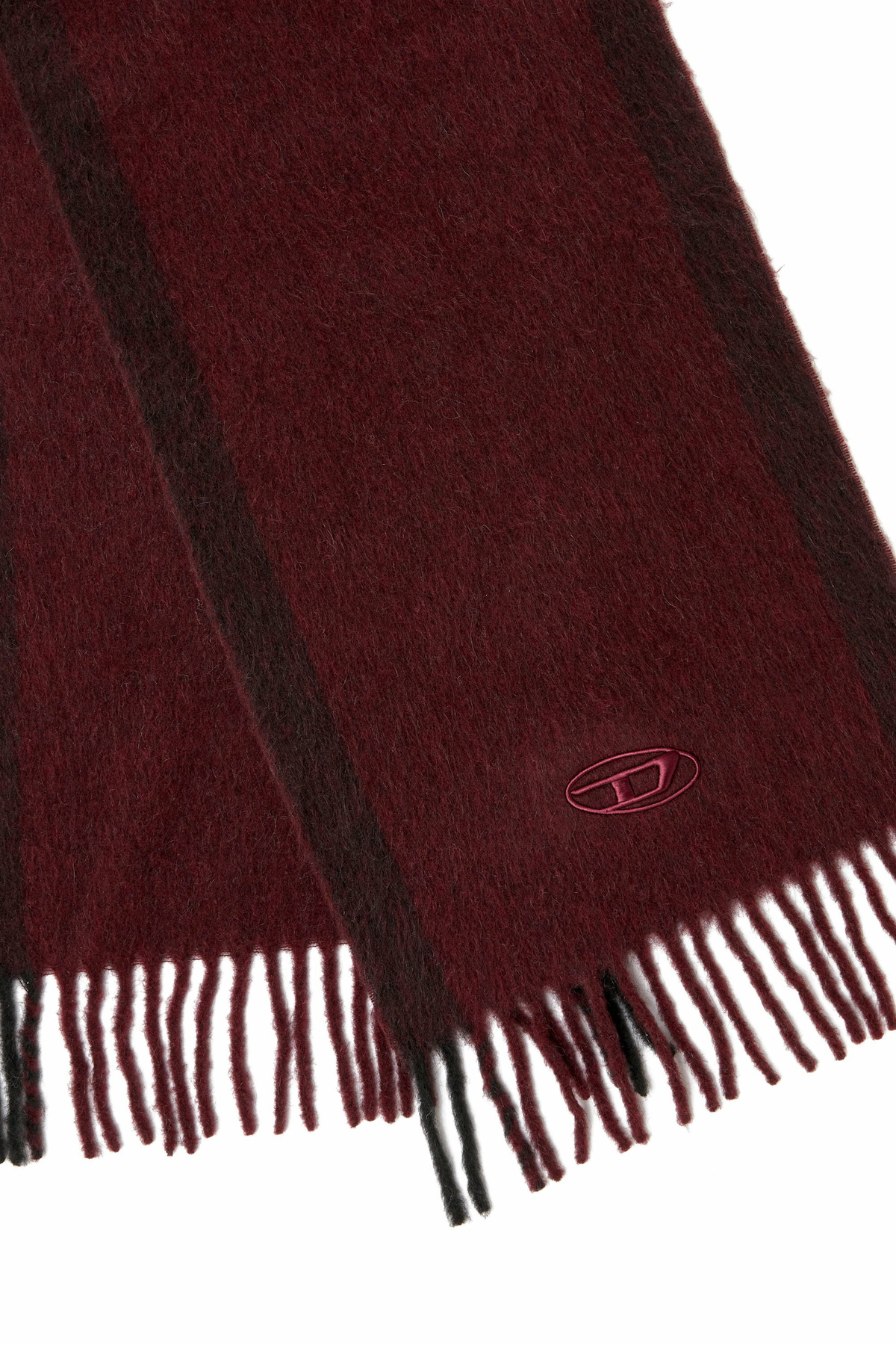 Diesel Jacquard wool scarf in burgundy - Scarf - Unisex - Red