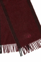 Diesel Jacquard wool scarf in burgundy - Scarf - Unisex - Red