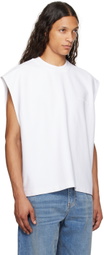 Alexander Wang White Puffed Logo Muscle Tank Top