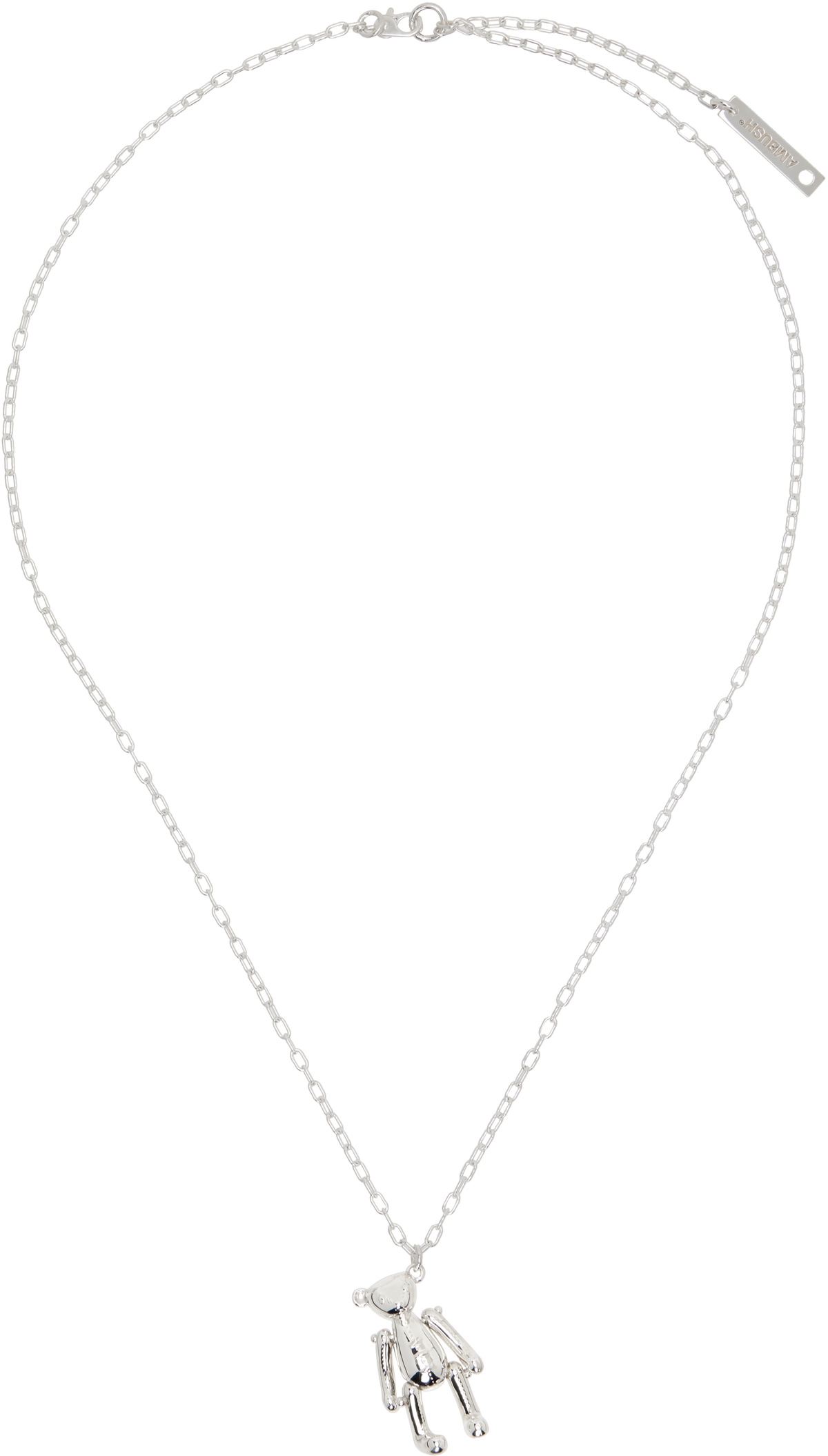 AMBUSH Silver Teddy Bear Charm Necklace Ambush