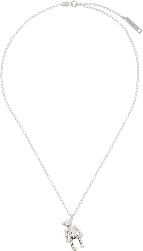 Photo: AMBUSH Silver Teddy Bear Charm Necklace