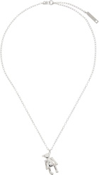 AMBUSH Silver Teddy Bear Charm Necklace