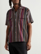 Monitaly - 50s Milano Camp-Collar Jacquard-Knit Cotton Shirt - Purple
