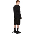 Rick Owens Black and Grey Front Panel Sweater