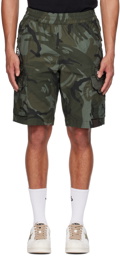 AAPE by A Bathing Ape Khaki Camouflage Cargo Shorts