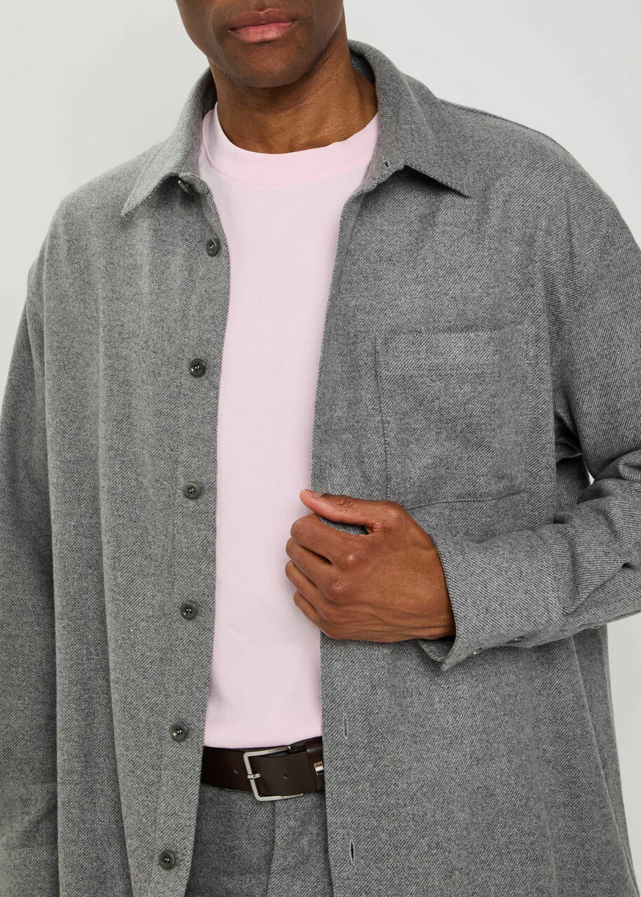 The Elder Statesman Wool-blend Overshirt Grey