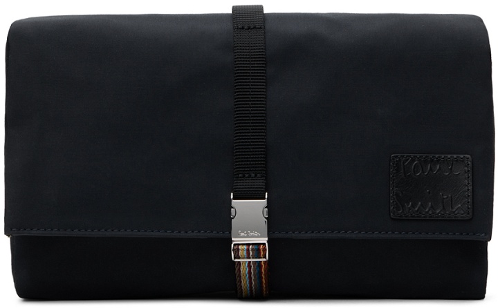 Photo: Paul Smith Navy Canvas Fold-Out Wash Bag