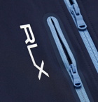 RLX Ralph Lauren - Logo-Print Panelled Cotton-Blend Jersey and Tech-Jersey Golf Gilet - Blue