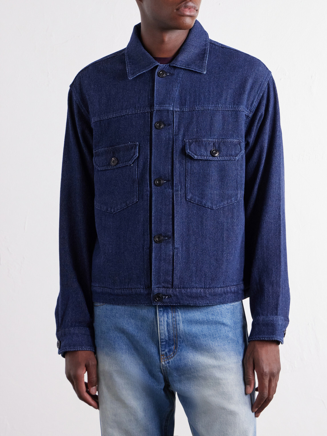 FrizmWORKS - Sashiko Denim Jacket - Blue