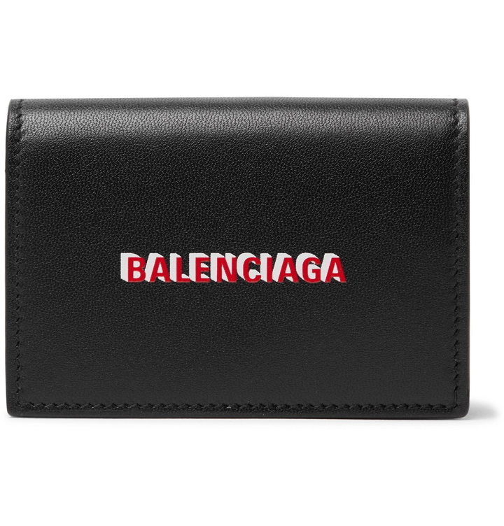 Photo: Balenciaga - Logo-Print Leather Trifold Wallet - Black