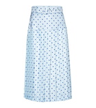 Rodarte - Polka-dot high-rise silk midi skirt