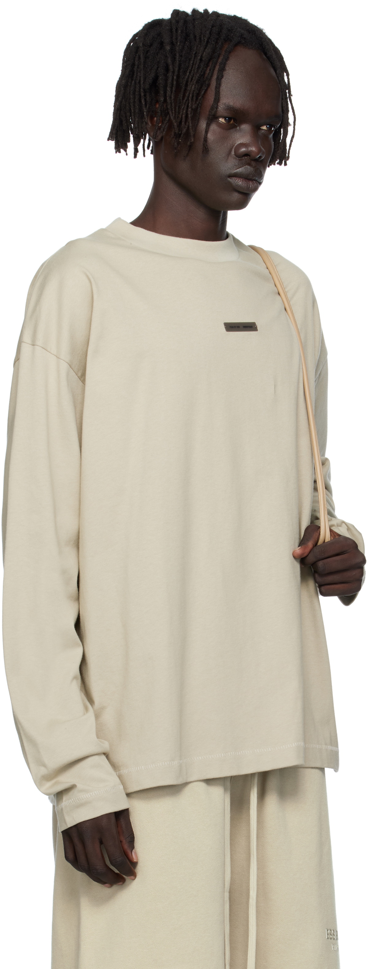 Fear of God ESSENTIALS Taupe Classic Fit Long Sleeve T-shirt